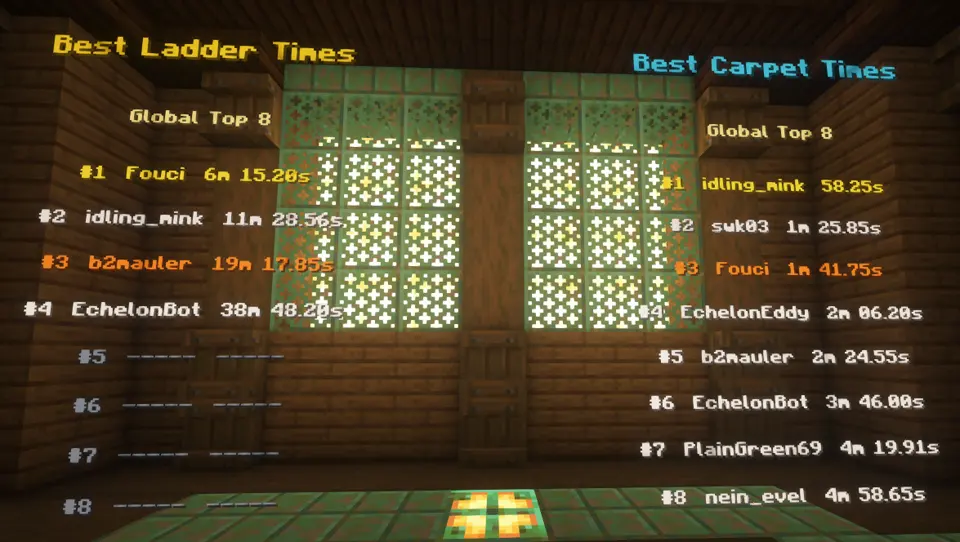Parkour rewards and leaderboard example