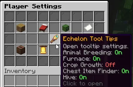 Tool Tips settings location example