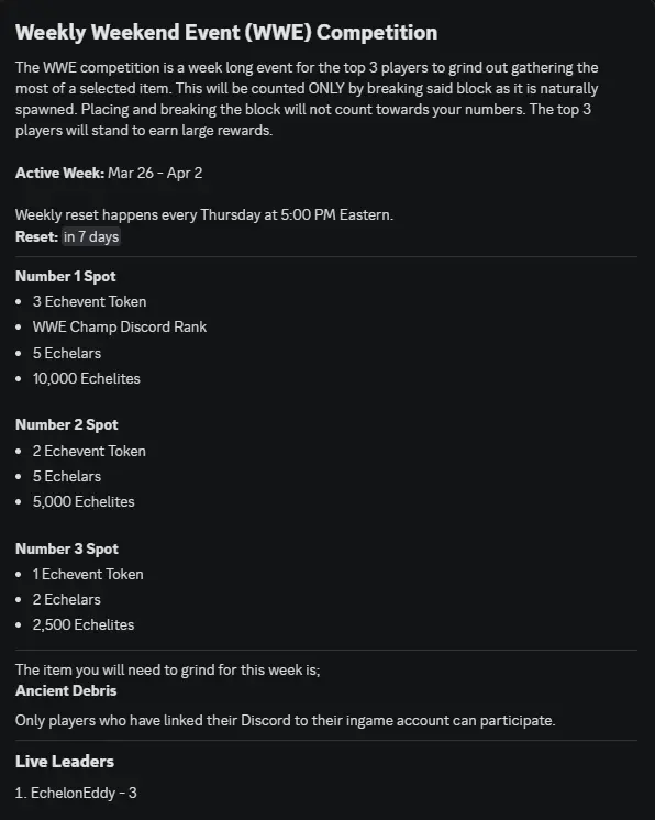EchelonMC WWE competition embed